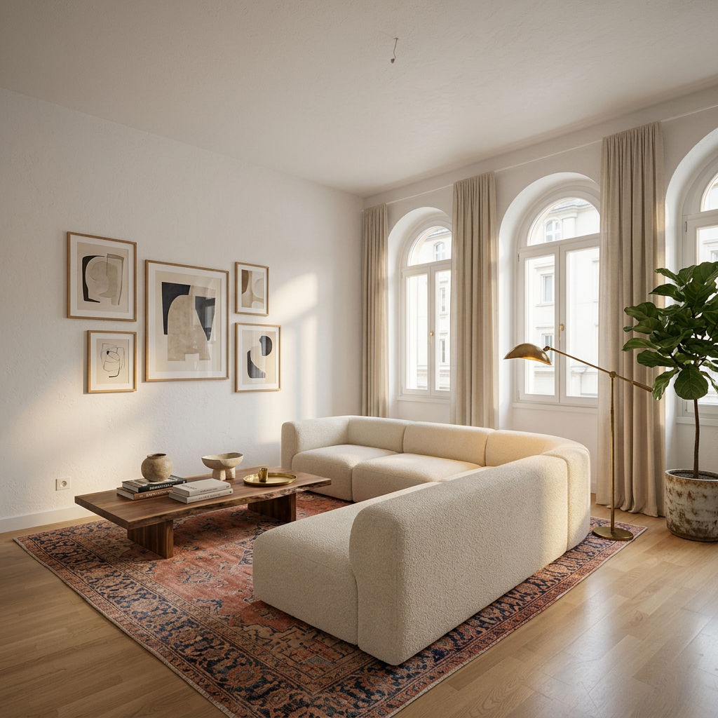 Same living room after AI interior design