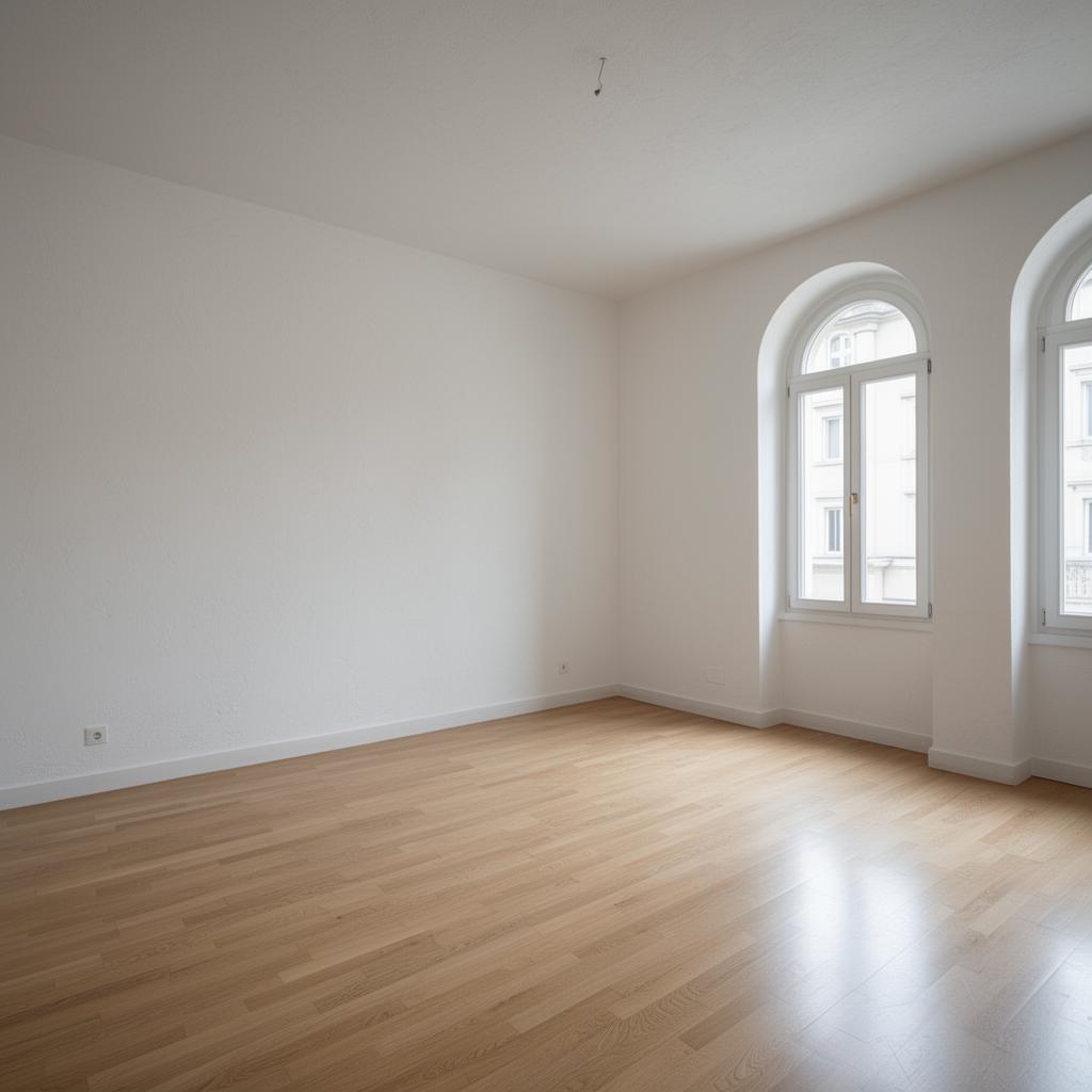Empty living room before AI design